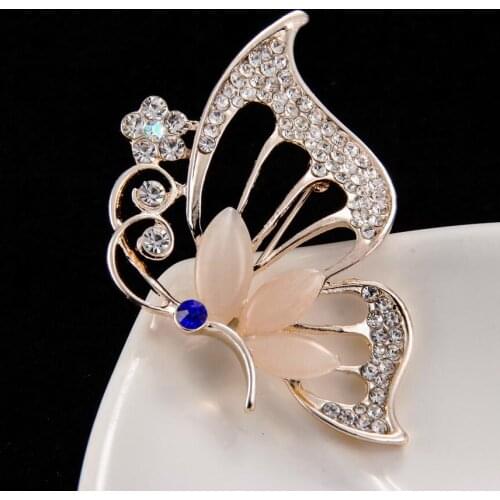 Elegant Rhinestone Crystal Butterfly Owl Swan Deer Brooch Pin Fashion Lovely Animal Brooches Beautiful Clothing Decoration