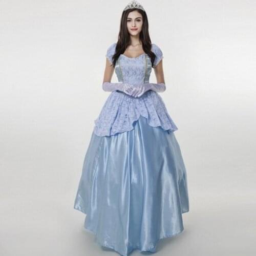 European and American womens clothing blue palace Halloween Costumes Sissi Cinderella dress queen stage play dress