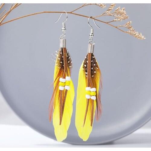 Bohemian Tassel Earrings For Women Dangle Long Earrings Feather Boho Drop Earrings Seed Beads Vintage Jewelry Brincos Gift 2021