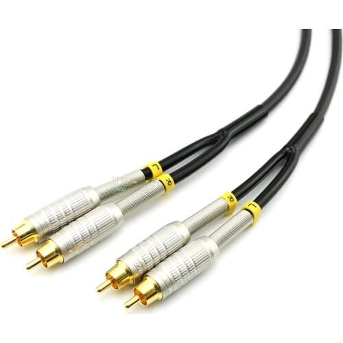 1Pcs DIY customized F-10 finished line fever CANARE dual-RCA male stereo dual channel audio cable AV HiFi