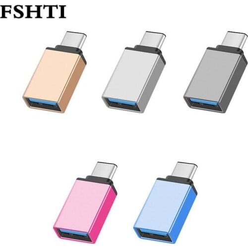 10pcs/lot Metal USB 3.1 Type C OTG Adapter Male to USB 3.0 A Female Converter Adapter OTG Function for Macbook Google Chromebook