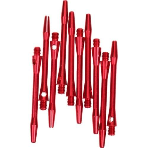 10Pcs/Pack 53mm 2BA Thread Aluminium Alloy Re-Grooved Dart Shafts Red / Black / Blue / Gold Darts Parts Replacement