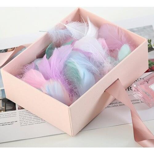 100Pcs Macarons Colorful Feather Transparent Bobo Ballons Filled Birthday Wedding Decors Gift Box Balloon DIY Craft Fill Feather