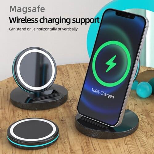 15W Magnetic Wireless Charger iPhone 12 mini Fast Wireless Charging Pad Compact for iPhone 12 Pro Max Magsafe Folding Design