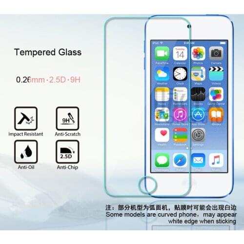 2 pcs 0.26 mm 2.5D Tempered Glass Protective For Iphone iPod Touch4 Touch5 Touch6 Screen Protector Film