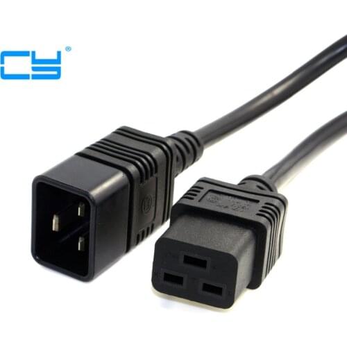 2PCS/LOT IEC320 Female C19 to Male C20 Power Mains Extension Cable 1.8m 180cm 6ft for PDU UPS 20A Heavy-Duty Computer