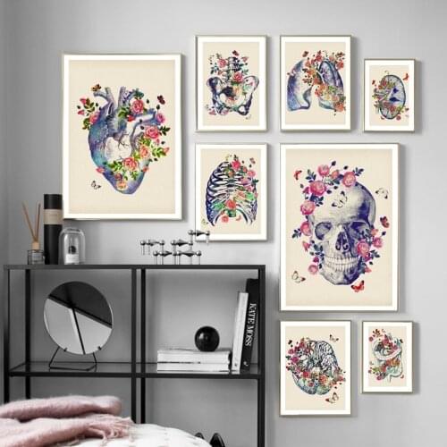 Human Anatomy Lnternal Organs Retro Art Canvas Painting Nordic Poster And Prints Wall Pictures Clinic Hospital Office Decoration