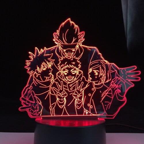 Anime Satoru Gojo Team Light Jujutsu Kaisen Led Night Light for Birthday Gift Jujutsu Kaisen Group Satoru Gojo Lamp Dropship
