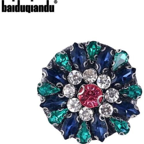 Baiduqiandu Crystal Fabric Flower Brooches for Women Clothing Dress Jewelry Accessories