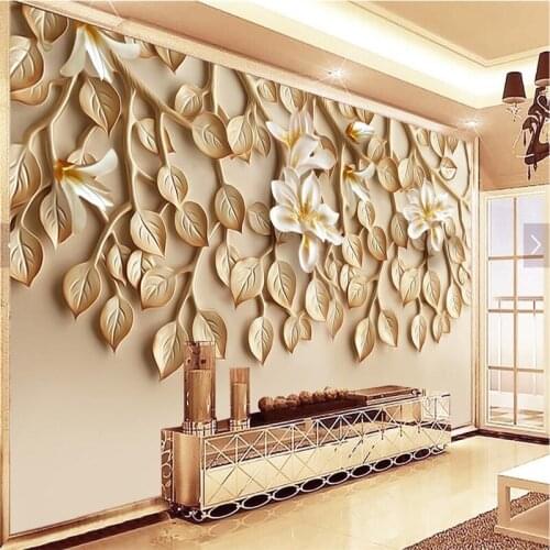 Beibehang Large custom wallpaper Wallpaper Yasushan fragrant resin embossed TV background wall mounted 3d wallpaper