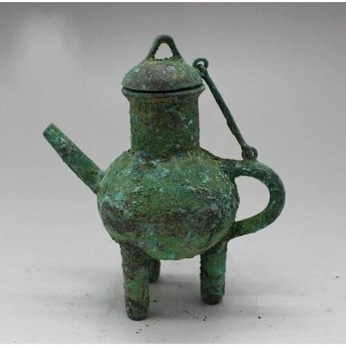 Chinese FOLK old bronzes Bronze wine bottle pot