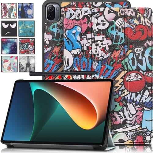 Cover for Xiaomi Pad 5/Pad 5 Pro 2021 11.0 mipad 5 pro 5G Tri-fold Leather cover for Xiaomi Pad5 Magnetic tablet case shell+Pen