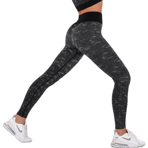 Black Seamless Leggings Sport Women Fitness Push Up Tights High Waist Jogging Pants Sexy Ass Jacquard Quick-Dry Yoga Pants