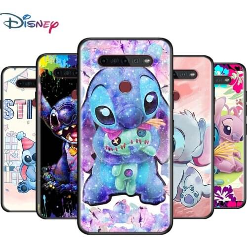 Black Soft Lilo Stitch Cartoon For LG K92 K62 K52 K42 K31 K22 K71 K61 K51S K41S K30 K20 G8 G8S G8X ThinQ Phone Case