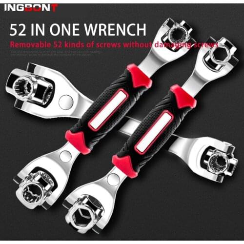 INGBONT Wrench 48 in 1 Tools Socket Works with Spline Bolts Torx 360 Degree 6-Point Universial Furniture Car Repair 250mm
