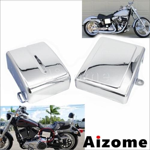 ABS Plastic Chrome Side Battery Cover For Harley Low Rider Street Bob Fat Bob Wide Glide Switchback FXDL FXDB FXDF FLD 2006-2017