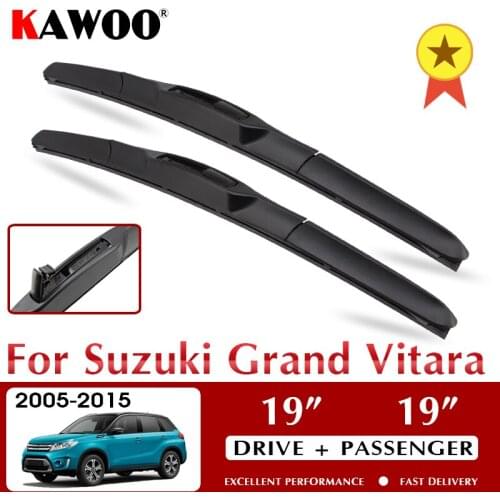 KAWOO Wiper Front Car Wiper Blade Blades For Suzuki Grand Vitara 2005-2015 Windshield Windscreen Window 19"+19" LHD RHD