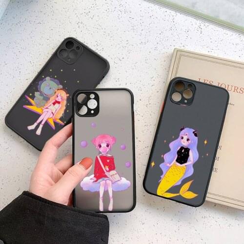 Lovely girls 12 constellations cute Phone Case For iphone 12 11 7 8 plus mini x xs xr pro max matte transparent cover