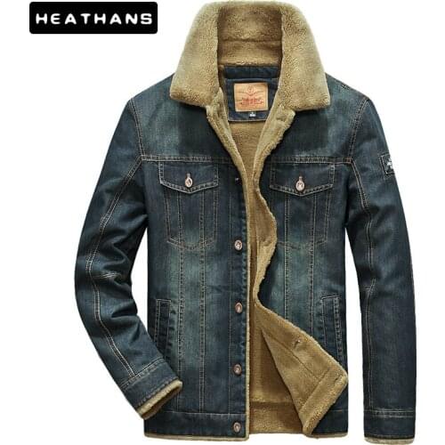 Men Denim Jacket Winter Windbreaker Warm Mens Jackets Outwear Jeans Coat Male Multi-pocket Cowboy Clothing Dropshipping L-5XL