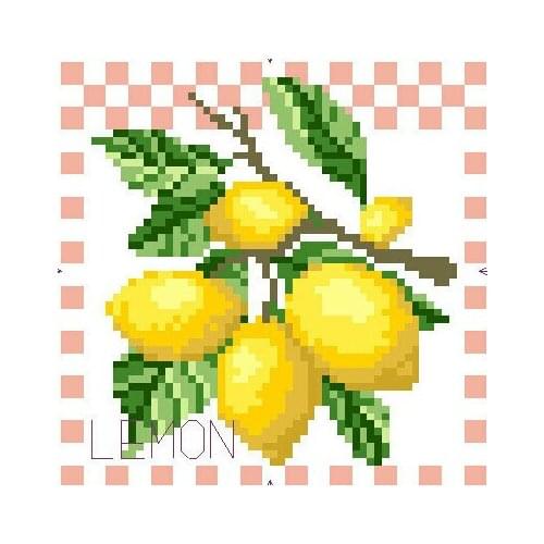 Needlework Crafts Simile French dmc Quality Top Counted Cross Stitch Kits 14ct Lemons Fruit Kitchen Decoration 8 by 8 inches