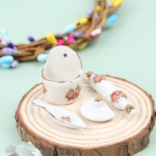 3Pcs/Set Kitchenware Set Miniature Dollhouse Kitchen Tool Set Mini Rolling Pin+ Seasoning Cans For Children Pretend Play Toys