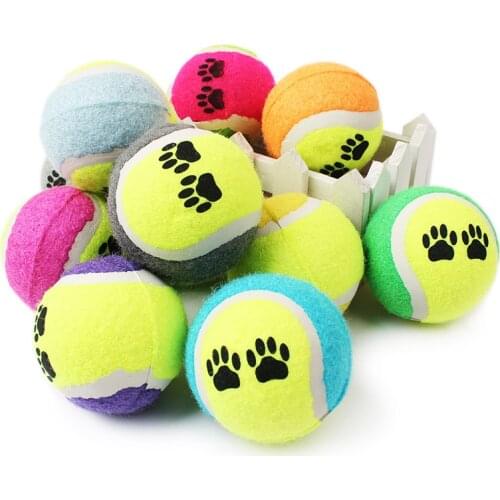 New Pets Cat Toy Colorful Tennis Balls Dog Toys Run Fetch Throw Play Pet Supplies Chew Puppy Toy