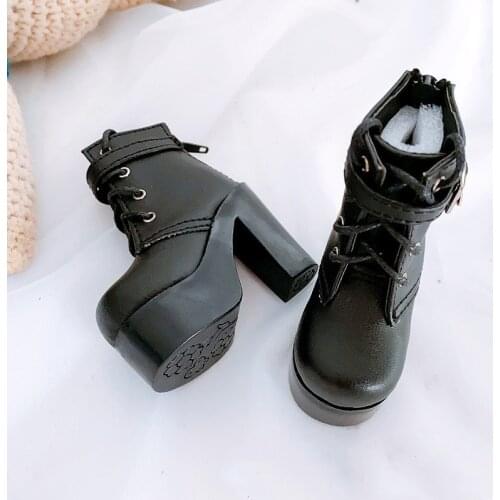 BJD 60 Cm Doll Shoes 1/3 Girl 60 Cm Doll Black Martin Boots High Heels Cold Leather Shoes Toy Accessories Gifts
