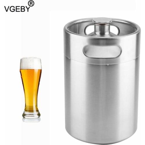 2/3.6/5L Beer Barrel Keg Style Stainless Steel Beer Supplies Holds Beer Container for Home Camping Picnic