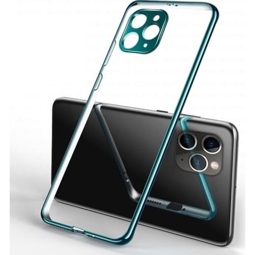 Plating transparent case For iphone 12 pro max mini 12mini 12pro iphone12 promax protection camera silicone phone cover coque