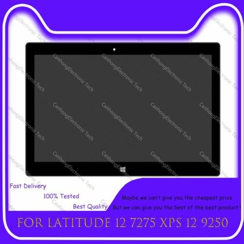 For Dell XPS 12 9250 Latitude 12 7275 12.5" Tablet LCD Touch Screen FHD UHD Replacement Assembly With Frame