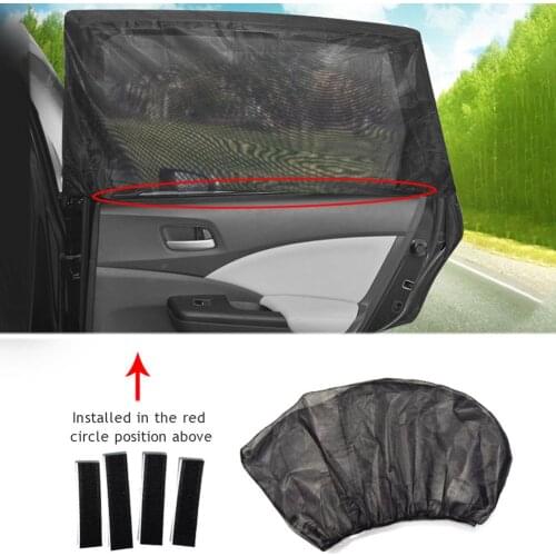 A Pair Car Side Window Sunshade Car Anti Mosquito Curtain Car Gauze Camping Self Driving Equipment Mosquito Cover Side Sunshade
