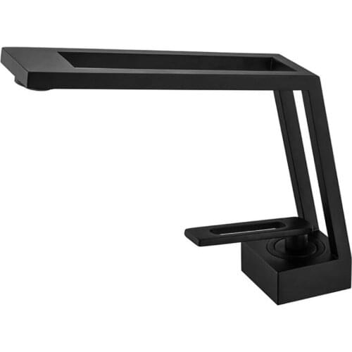 Modern Basin Single Handle Bathroom Sink Faucet, Tall Body Hollow Lavatory Mixer Taps, Supply Hose, Matte Black, White Chrome