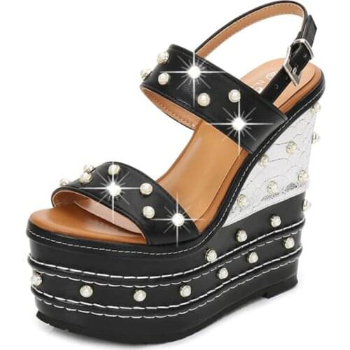 Crossdresser Stiletto 15cm Wedges sandals fashion velvet open toe high-heeled shoes woman Buckle Suede pumps zapatos mujer