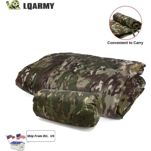 Military Tactical Army Poncho Liner Camouflage Water Repellent Woobie Quilted Blanket Suitable for Camping, Shooting, Hunting
