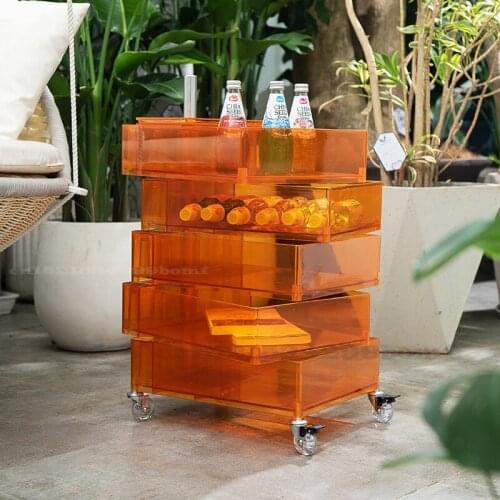 Nordic 360 Rotating Bedside Table Bedroom Ins Type Cosmetic Storage Side Plastic Drawer Movable Rack Cabinet Home Office Storage