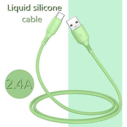 Liquid Rubber Silicone USB Phone Cable For Samsung a51 Xiaomi redmi note 8 Micro Fast USB Charger Type C USB Charging Data Cord