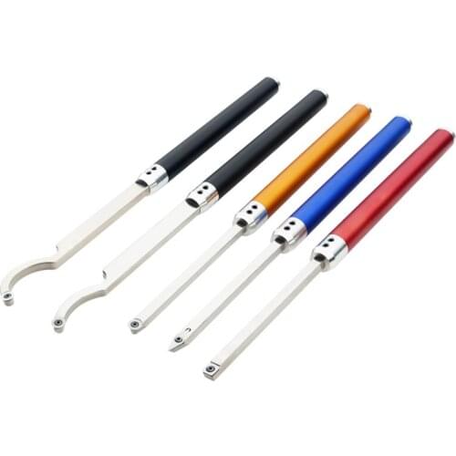 1PC Wood Turning Tool Chisel Changeable Tungsten Titanium Tip Lathe Tool Insert Cutter Optional Aluminum Handle Turning Tool