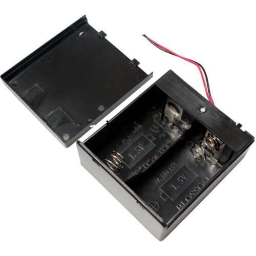 1Pcs High Quality For2 Slots D Size Battery Holder With Bronze Pins Battery Storage Box