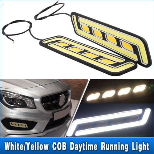 2pcs/set 12V COB LED Car DRL Daytime Running Light Fog Driving Turn_Signal Lamp