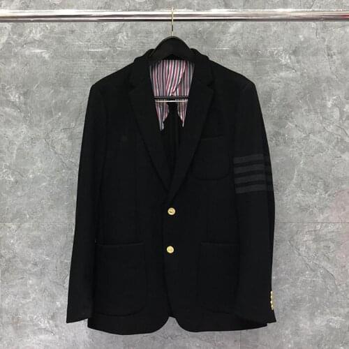 2021 Fashion Brand Formal Blazer Men Woolen Casual Suit Slim Fit Mens Jacket Single Breasted Thick Wool Winter Coat