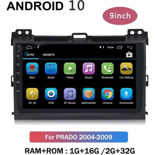 9'' Android 10.0 Car Radio Multimedia GPS Navigation Navi Player Auto Stereo 2din WIFI For Toyota Land Cruiser Prado 2004-2009