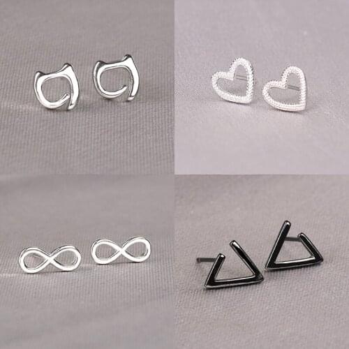 925 Sterling Silver Pin Simple line hollow exquisite earrings, anti allergy, 2021 New Year gift Interesting Earrings