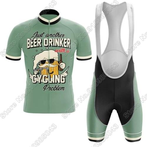 A Beer Drinker - Mens Cycling Jersey Set Summer Cycling Clothing Road Bike Suit Bicycle Bib Shorts MTB Uniform Maillot Culotte