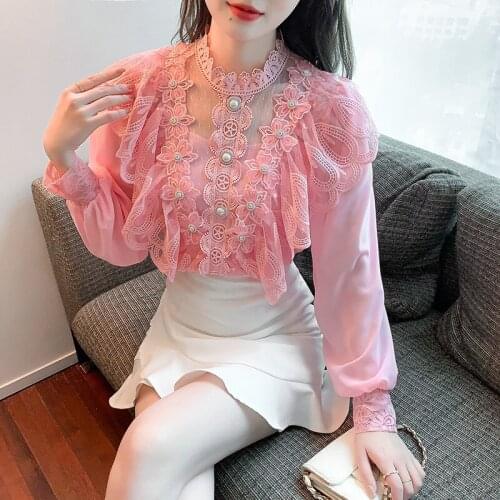Aceoneone Lace Blouses
