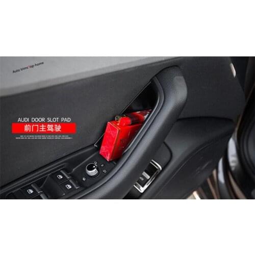 Yimaautotrims Accessories Fit For Audi A4 B9 2016 2017 2018 2019 2020 Front Door Armrest Handle Container Storage Box Tray Cover