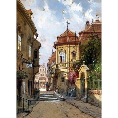 Needlework Diy Diamond Painting Cross Stitch Town Alley Landscape Full Square mazayka Diamond Embroidery Mosaic Decoration Home