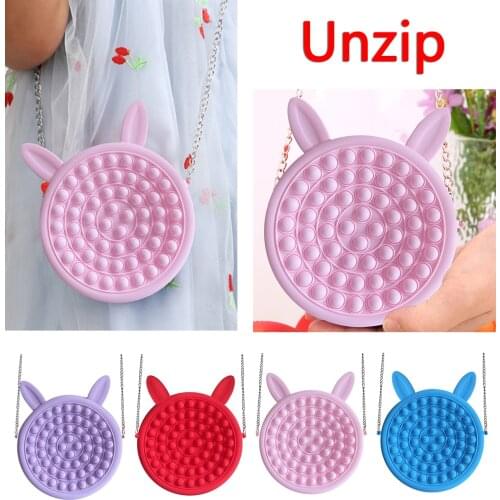 Fidget Toys Pack Anti Stress Shoulder Bags Macaron Reliver Stress Toy Push It Bubble Puzzle Sensory Squeeze Toys Free Shipping