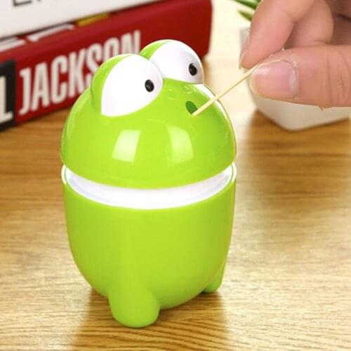 Cartoon Frog Toothpicks Holder Automatic Toothpick Container Case Creative Toothpick Box Desktop Toothpick Holder Home Decor