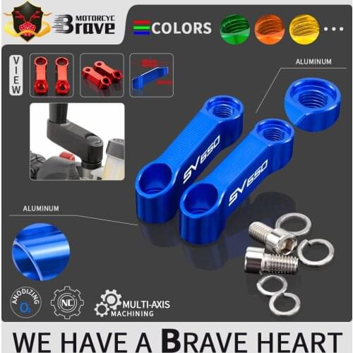 FREE SHIPPING For Suzuki SV650 S/X SV650X SV650S 1999-2020 SV 650 motorcycle Mirrors Extension Riser Extend Adapter Bolts