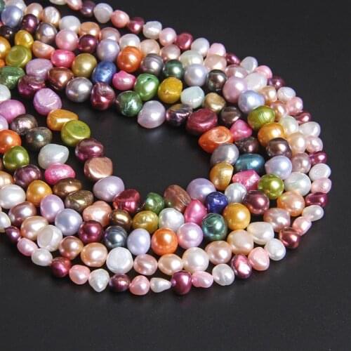 Multi Colors Natural Baroque Pearls Mixed Real Freshwater Pearl Plated Potato Loose Perle Beads For Jewelry Making DIY 14.5
